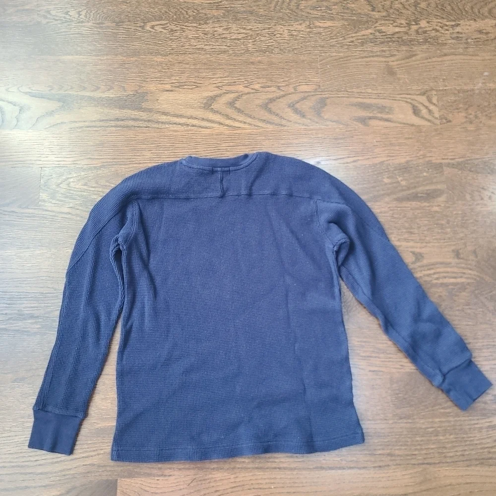 Polo Ralph Lauren Navy Long Sleeve Shirt Waffle Knit Kids Sz.10-12